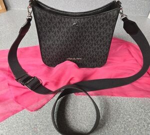 Michael Kors Black Logo Crossbody with Adjustable Strap